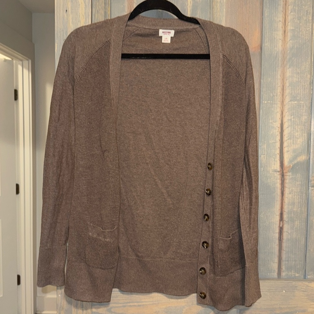 Mossimo brown cardigan size large button up